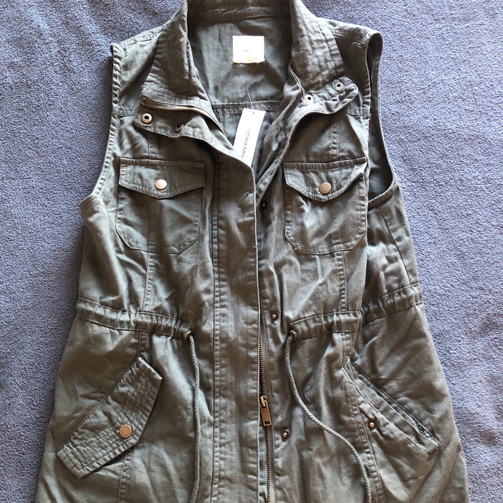 Francesca’s green Utility vest